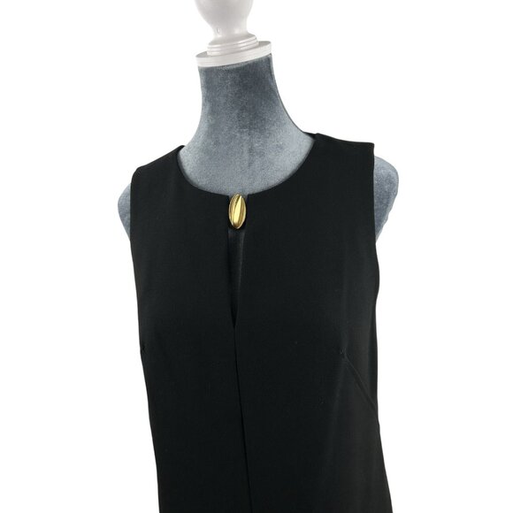 Donna Karan New York Women's Size 4 Keyhole Sheath Dress Black Midi MRSP $139 - Picture 13 of 16